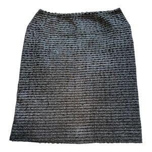 Ruffle Tiered Black Pull On Pencil Skirt - Size 12